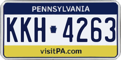 PA license plate KKH4263
