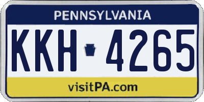 PA license plate KKH4265