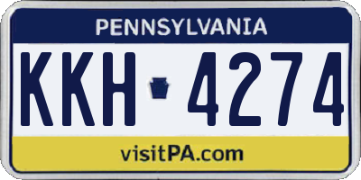 PA license plate KKH4274