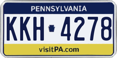 PA license plate KKH4278