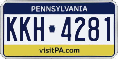 PA license plate KKH4281
