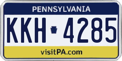 PA license plate KKH4285