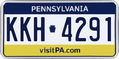 PA license plate KKH4291