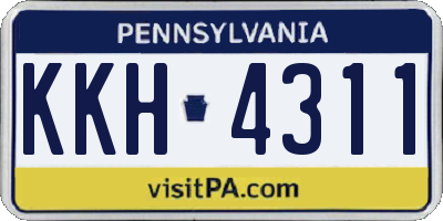 PA license plate KKH4311