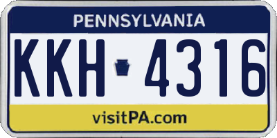 PA license plate KKH4316