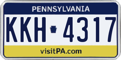PA license plate KKH4317