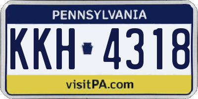 PA license plate KKH4318
