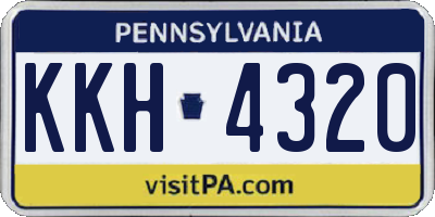 PA license plate KKH4320