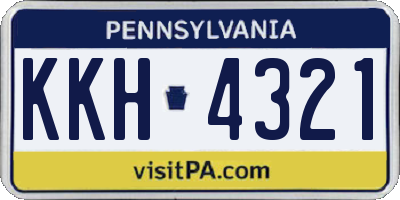 PA license plate KKH4321