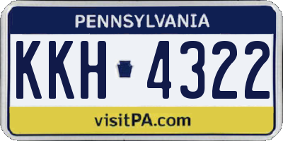 PA license plate KKH4322