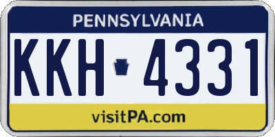 PA license plate KKH4331