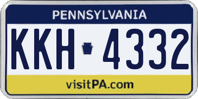 PA license plate KKH4332