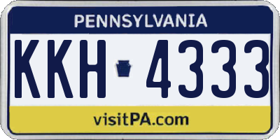 PA license plate KKH4333