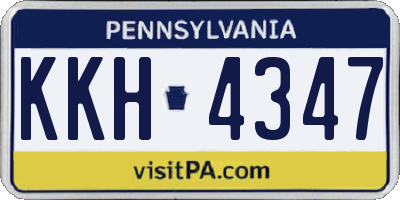 PA license plate KKH4347