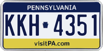 PA license plate KKH4351