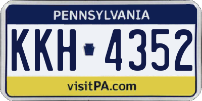 PA license plate KKH4352