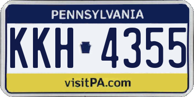 PA license plate KKH4355