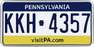 PA license plate KKH4357