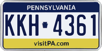 PA license plate KKH4361