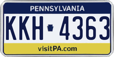 PA license plate KKH4363