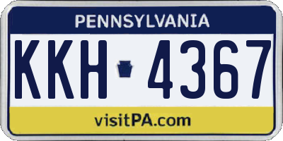 PA license plate KKH4367