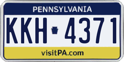 PA license plate KKH4371