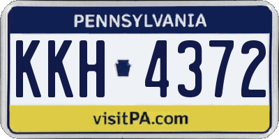 PA license plate KKH4372
