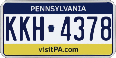 PA license plate KKH4378