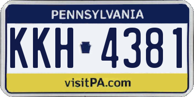 PA license plate KKH4381