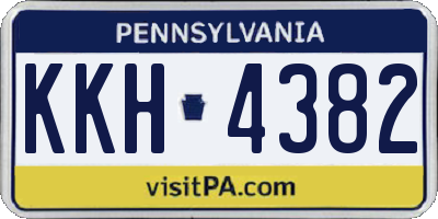 PA license plate KKH4382