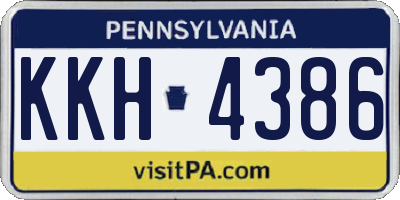 PA license plate KKH4386