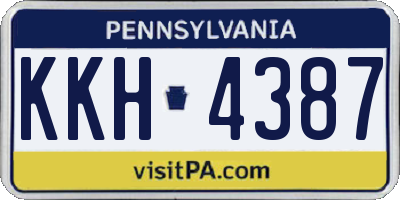 PA license plate KKH4387
