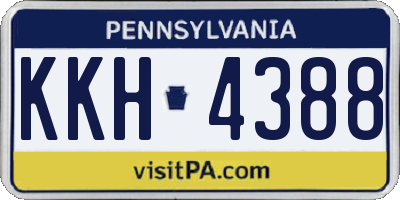 PA license plate KKH4388