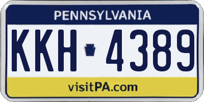 PA license plate KKH4389