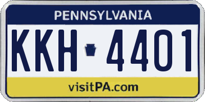 PA license plate KKH4401