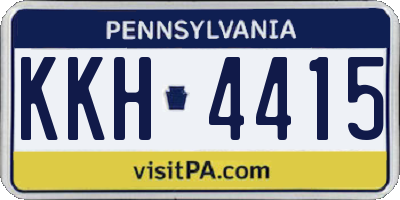 PA license plate KKH4415