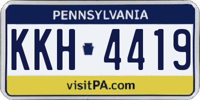 PA license plate KKH4419