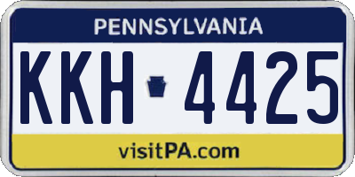 PA license plate KKH4425