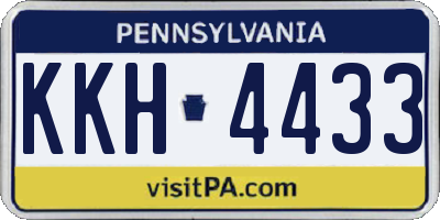 PA license plate KKH4433