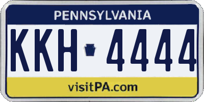 PA license plate KKH4444