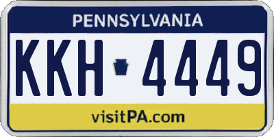 PA license plate KKH4449