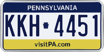 PA license plate KKH4451