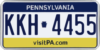 PA license plate KKH4455