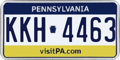 PA license plate KKH4463