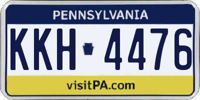 PA license plate KKH4476