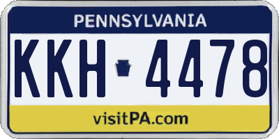 PA license plate KKH4478
