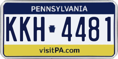 PA license plate KKH4481