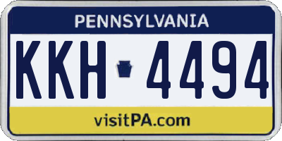 PA license plate KKH4494