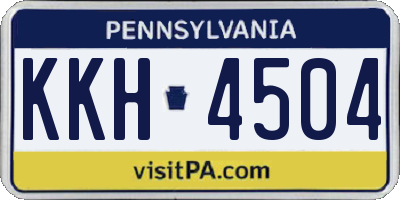 PA license plate KKH4504
