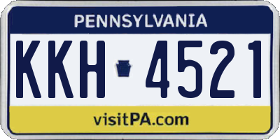 PA license plate KKH4521